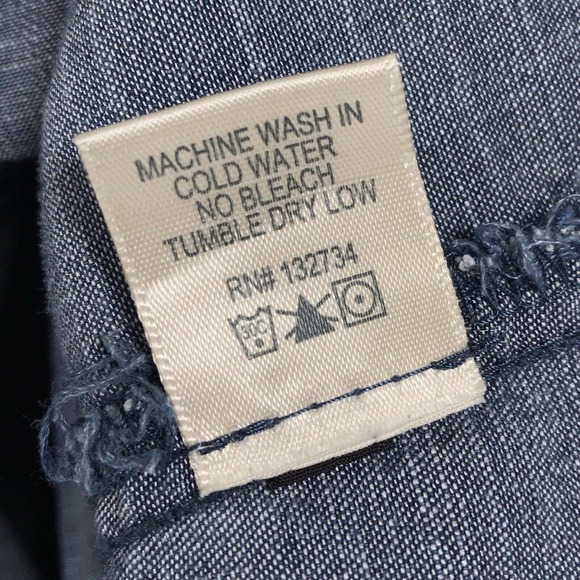 Bella Dahl Blue Tencel Chambray Button Front Top 3/4 Sleeve Shirt Size XS - Picture 11 of 11